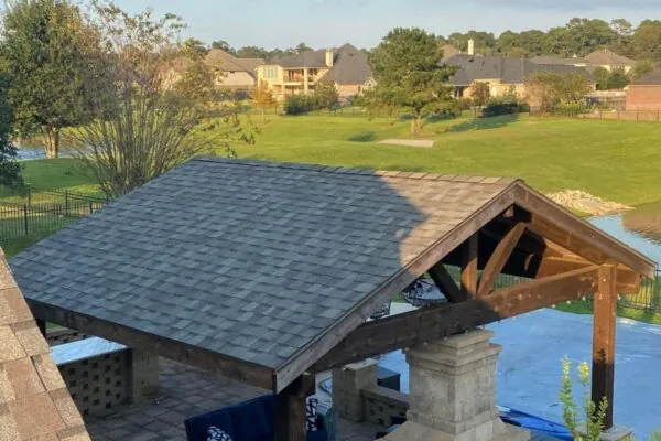 Gazebo roofing project by certified roofing contractors