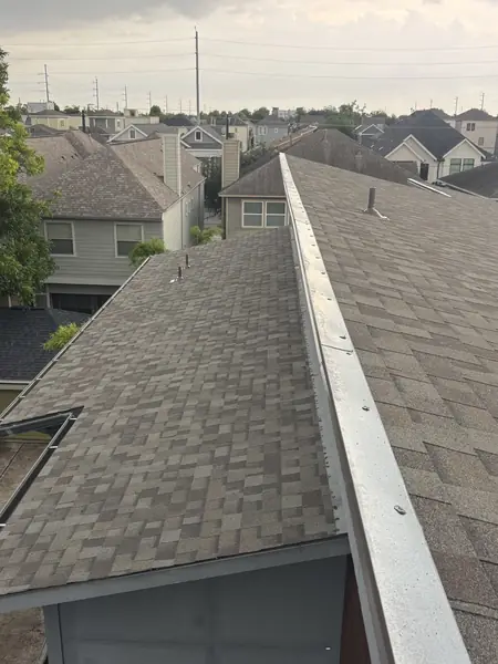Ridge line and side slope of the completed roof