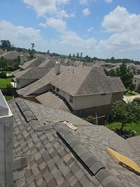 Ridge line looking across the neighboring rooftops