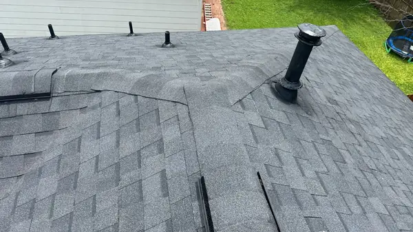 Ridge cap detail on a Houston roof