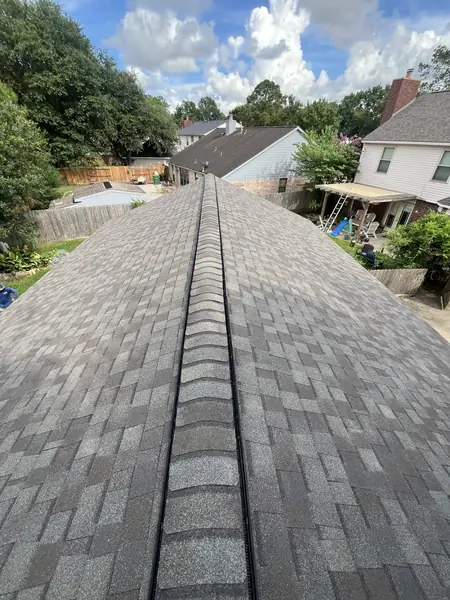 Rear slope of a replaced roof in Houston, TX