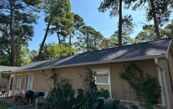 Rear elevation with the patio and the replaced roof, Cypress 77429
