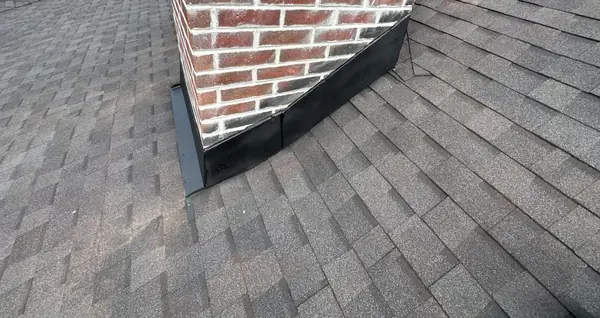 Counter flashing detail at the chimney