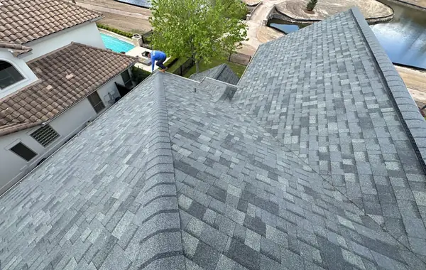 Intersecting hips above the backyard pool