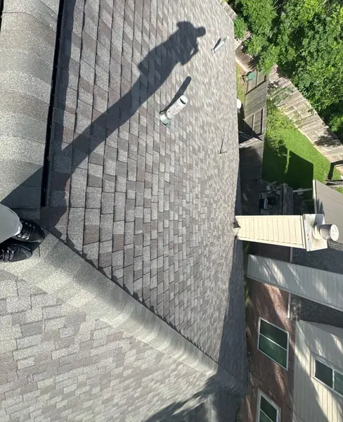 Replaced roof and new pipe jacks on a second-story slope