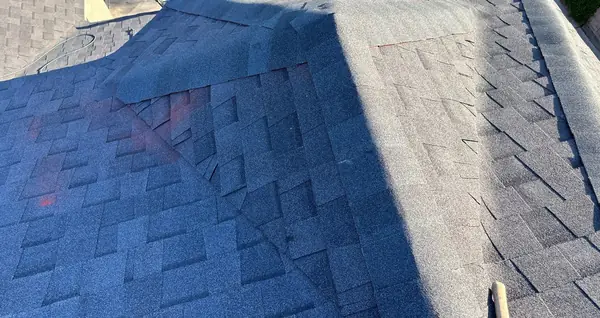 Hip and valley intersection on the completed roof