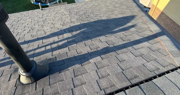 Three-in-one pipe jack flashed into the new shingles