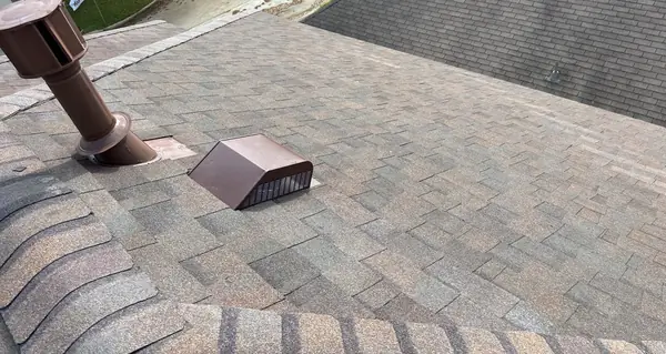 Hip lines on the completed roof from above