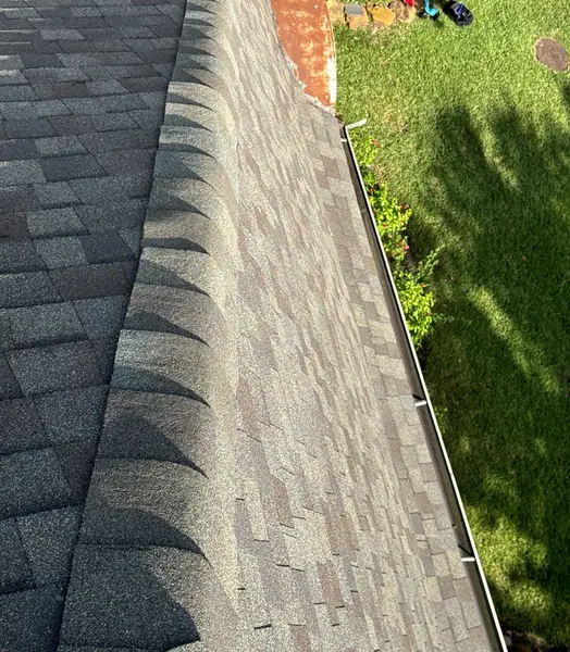 Brick chimney re-flashed on a new Houston roof