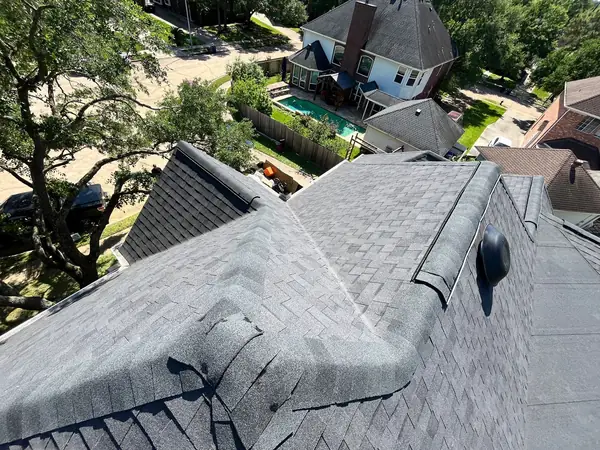 Valley lined with ice-and-water membrane on a Houston roof