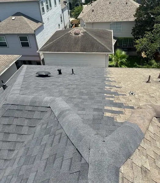 Rear slope of a new laminate roof in Houston 77005