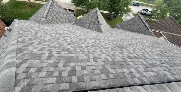 Rear slope of a replaced roof in League City, TX