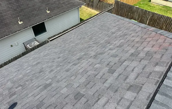 Rear slope after replacement with a neighboring home behind