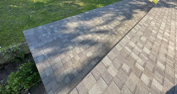 Main house ridge vent on an April 2025 Houston roof replacement