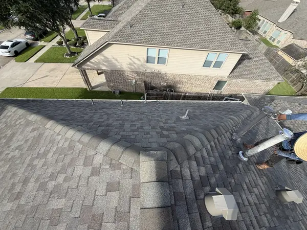 Rear roof and gable of the completed replacement