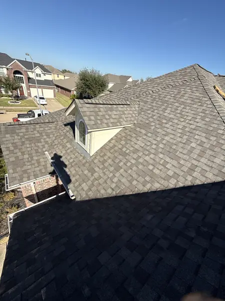 Front slope of the finished roof above the street