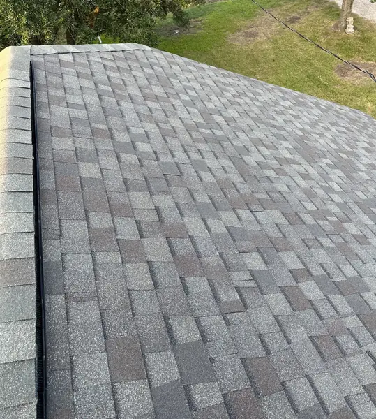 Front gable with fresh shingles in Manvel