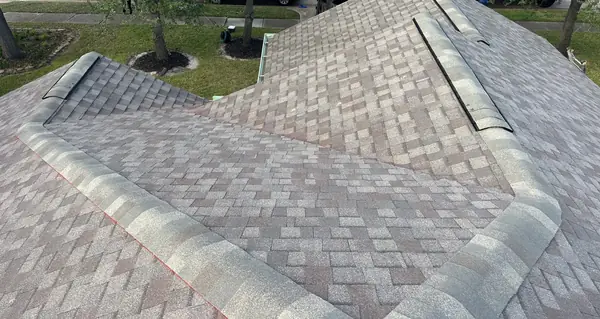 Hip caps and valley on the finished roof