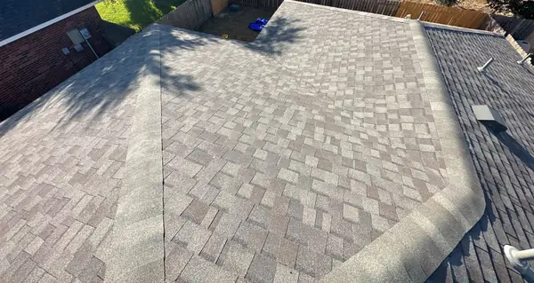 Hip lines on the completed roof