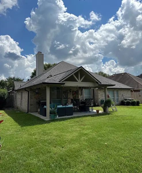 Front gable with fresh shingles in League City, TX