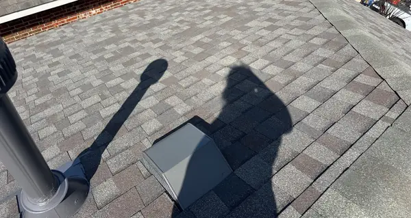 Shingle field and new vent on the main slope, Cypress 77433