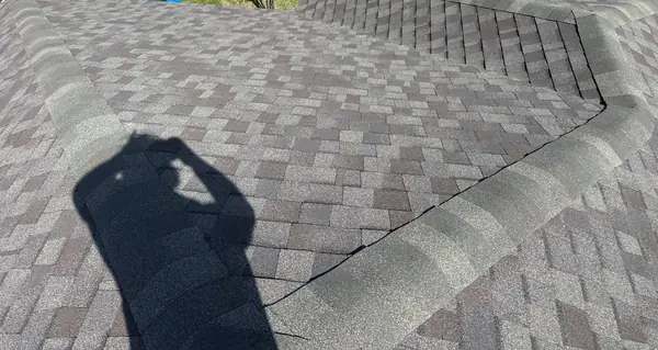 Ridge caps and field of the finished roof