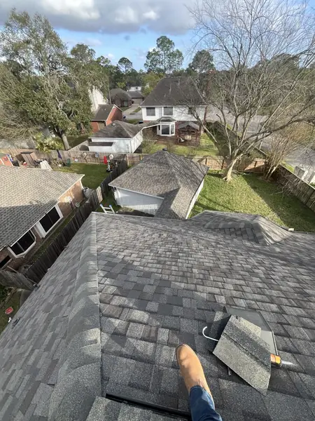 Front gable with fresh shingles in Houston, TX