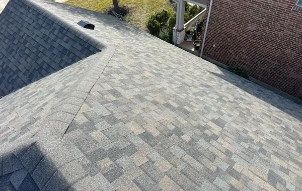 Valley and ridge caps on the finished roof