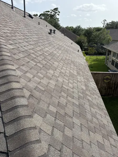 Front gable with fresh shingles in Pearland, TX