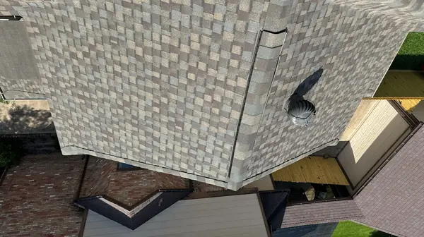 Turbine vent and valley on the new roof