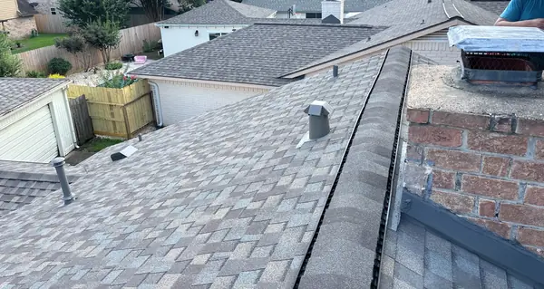 New chimney flashing on the completed roof