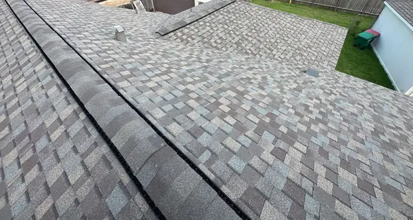Ridge line of the finished roof
