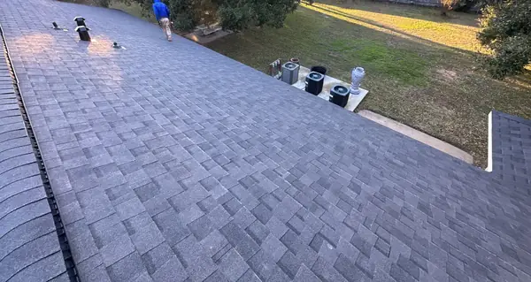 Shingle field and ridge after replacement, Katy 77494