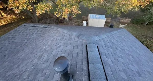 Rear slope with new dome vent above the back yard