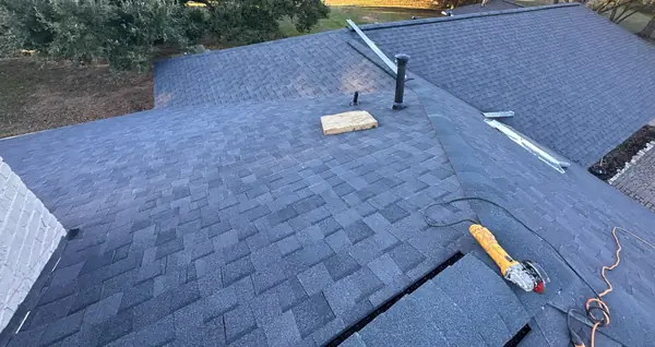 New pipe jack flashed into the shingles
