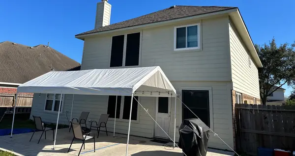 Rear of a Pearland home after a February 2024 re-roof