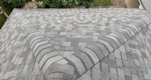 Valley and hip on the new roof