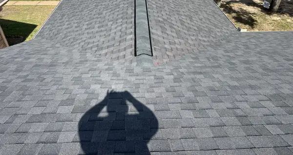 Fresh shingles on a fully re-decked roof in Houston, TX