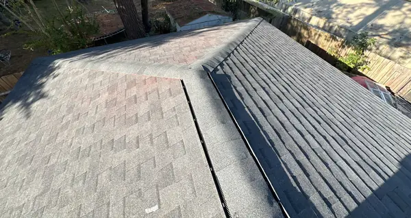 Ridge line of the completed roof, Houston 77090