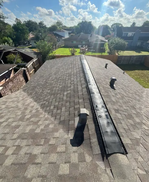 Front gable with fresh shingles in Houston, TX