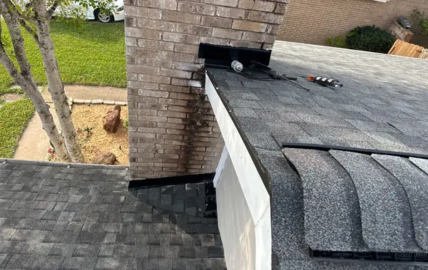 Hip ridge of a January 2026 roof replacement in west Houston
