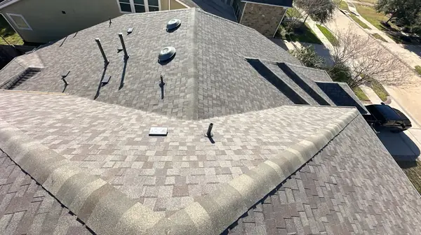 Hip lines on the completed roof