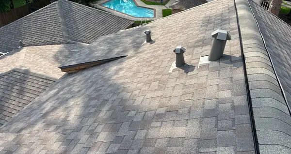 Rear hip of the completed roof