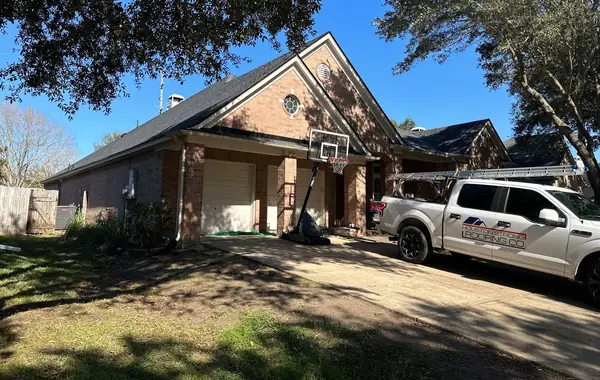 Front of a Pecan Grove home after a February 2024 roof replacement