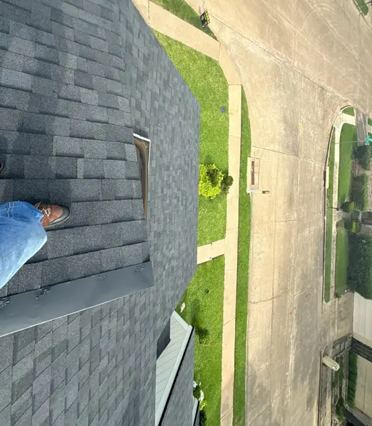 Side slope of a replaced roof in Houston 77091
