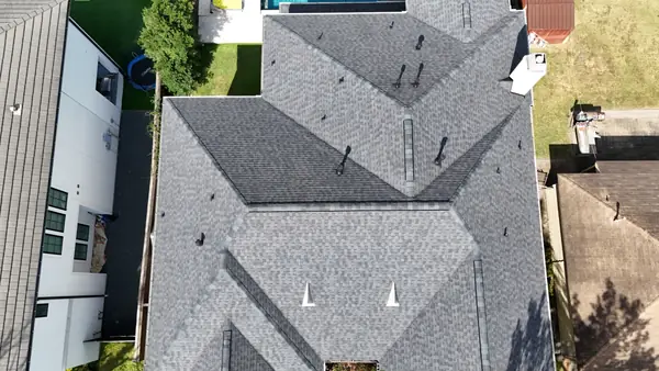 Front of a Bellaire home with a new roof
