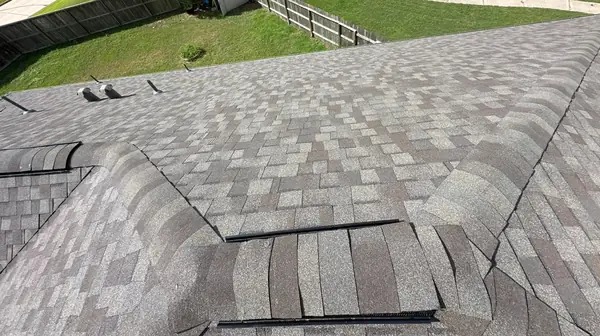 Rear hip of the new roof