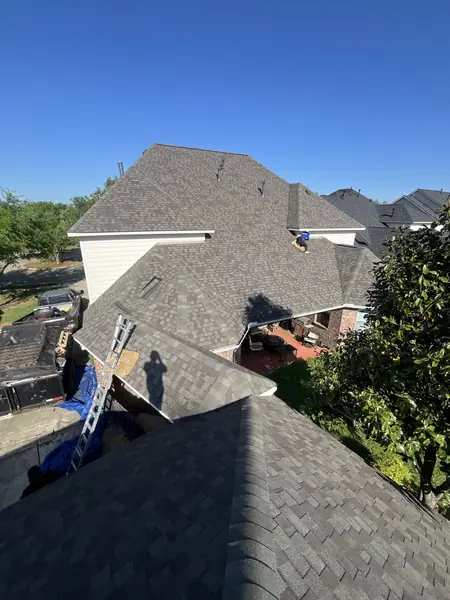 Front slope of a new roof in Pearland 77581