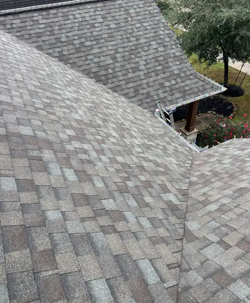 One-story wing with fresh shingles in Richmond, TX