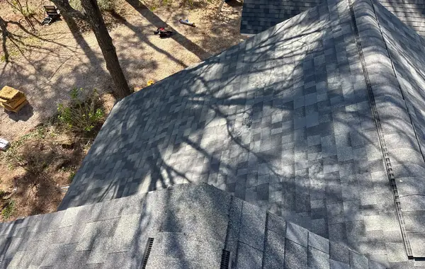 Chimney counter flashing on a new Hockley roof